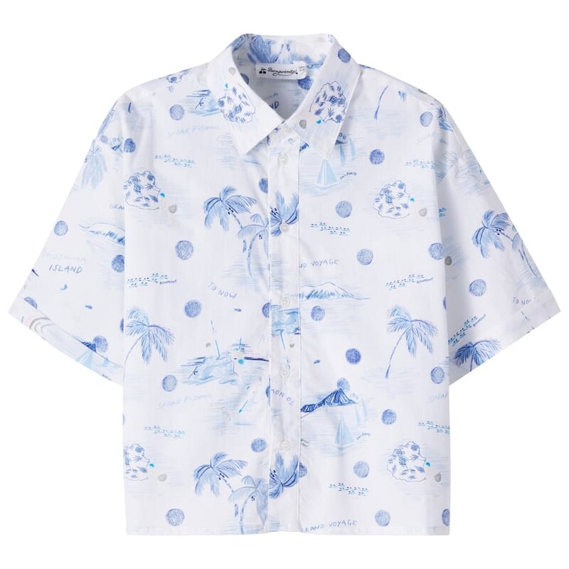 Bonpoint Erian printed cotton bowling shirt