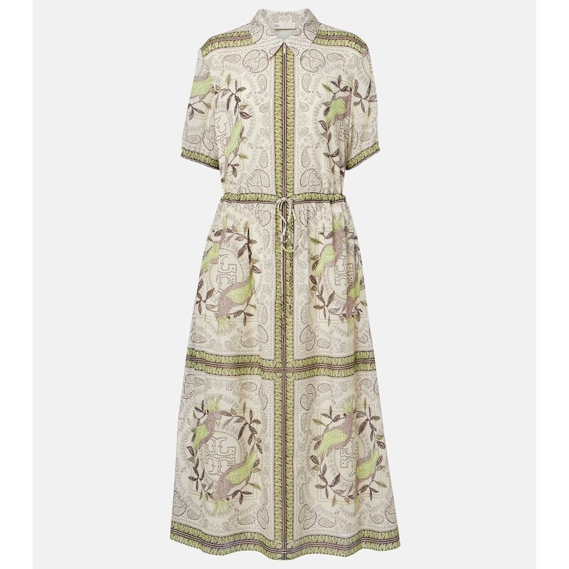 Tory Burch Printed silk and cotton midi dress