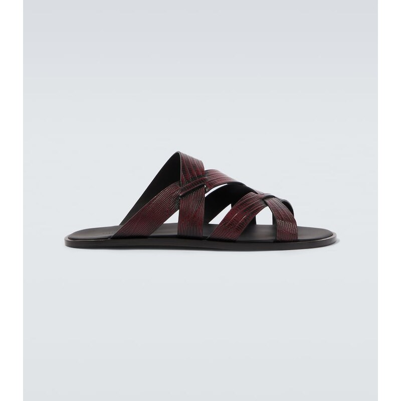 Pánské pantofle Manolo Blahnik Marvin z kůže v barvě dred