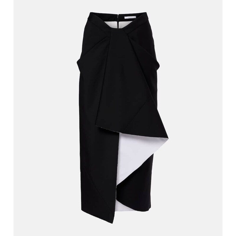 Givenchy Draped wool and mohair midi skirt