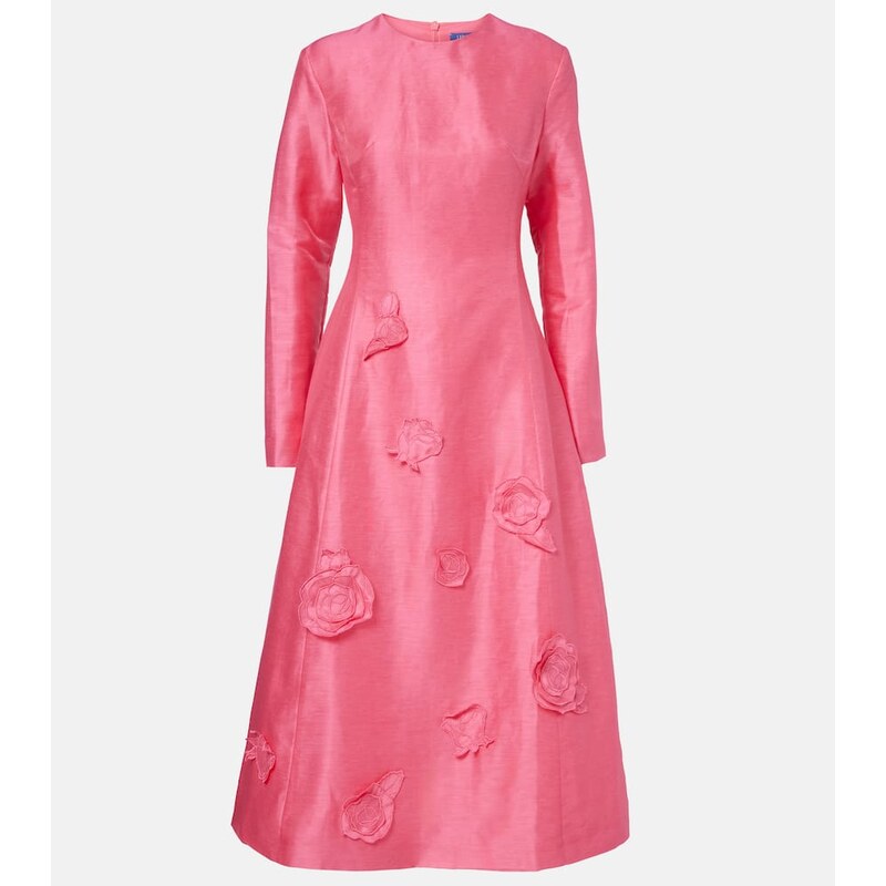 Leo Lin Amira floral-appliquÃ cocktail dress