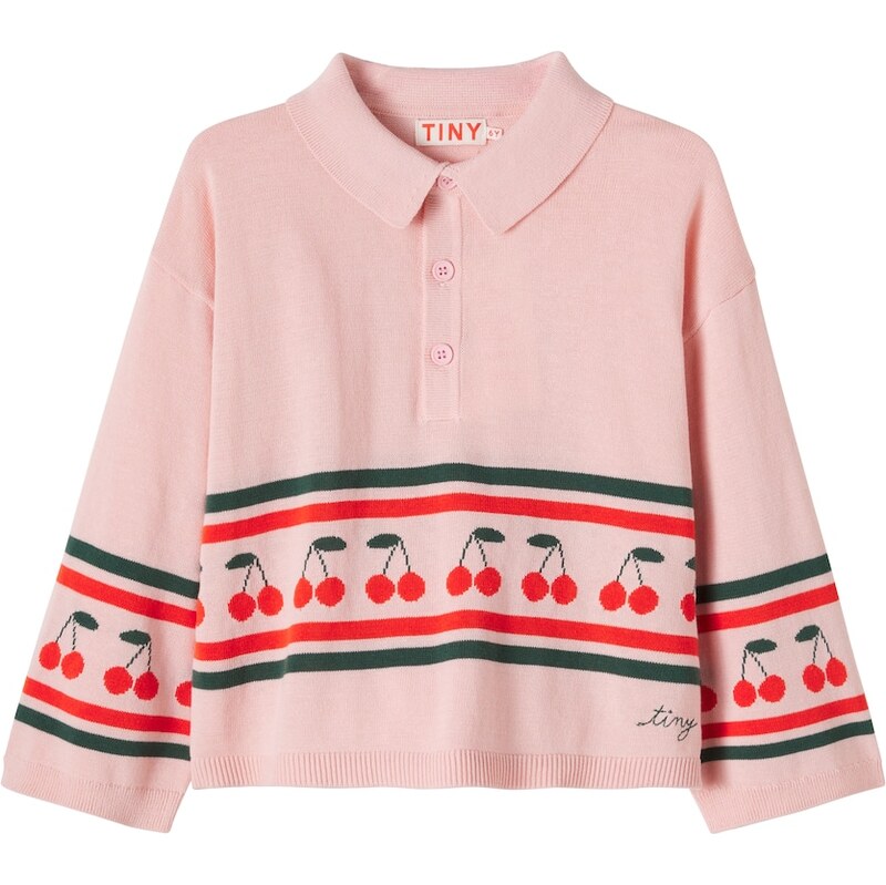 Tinycottons Cherries embroidered cotton sweater