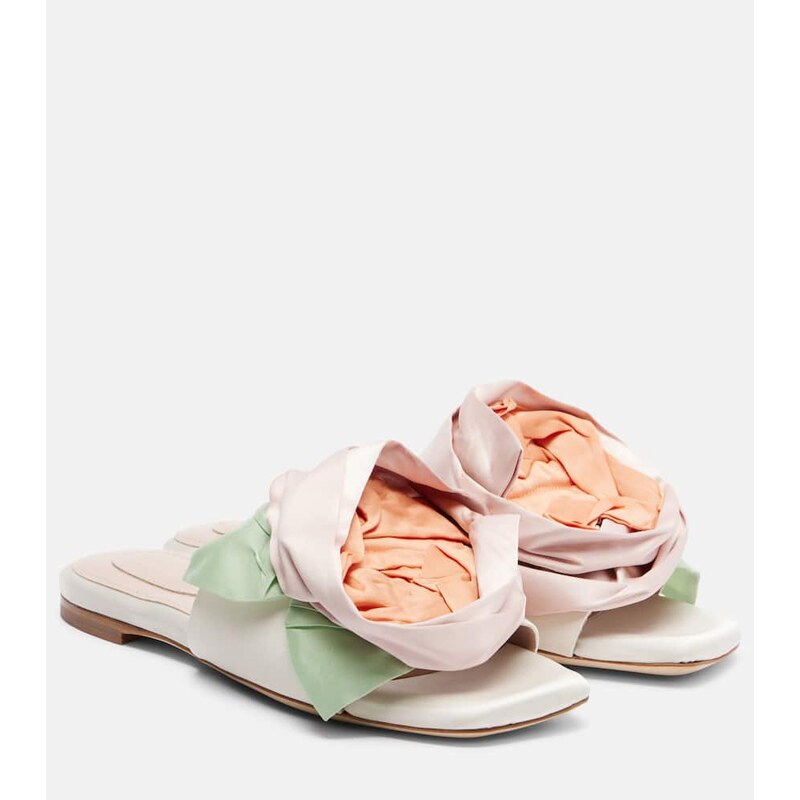 Simone Rocha Floral-appliquÃ satin slides