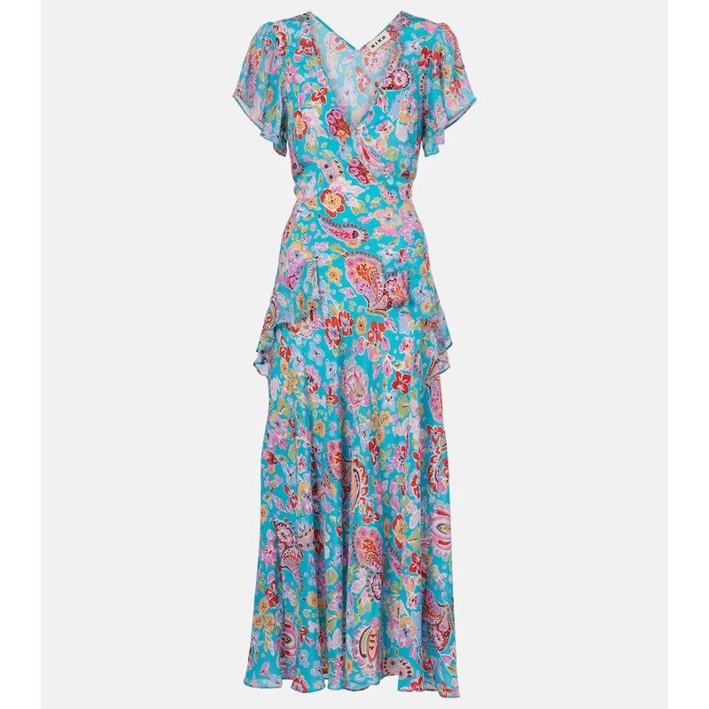 Rixo Evie silk crêpe de chine midi dress