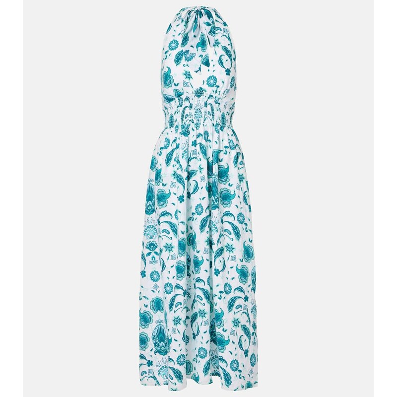 Heidi Klein Kos paisley shirred linen maxi dress