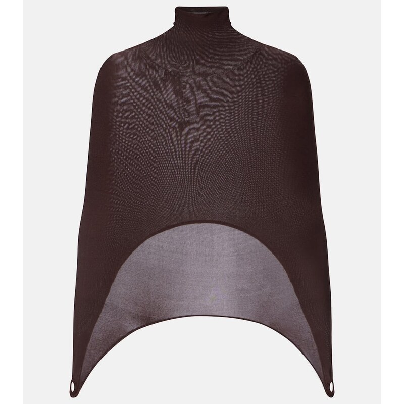 Alaia AlaÃ¯a Open-back silk-blend turtleneck top