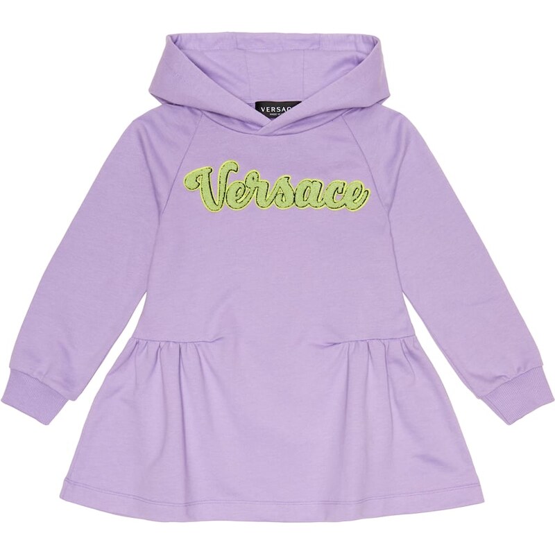 Versace Kids Logo cotton hoodie dress