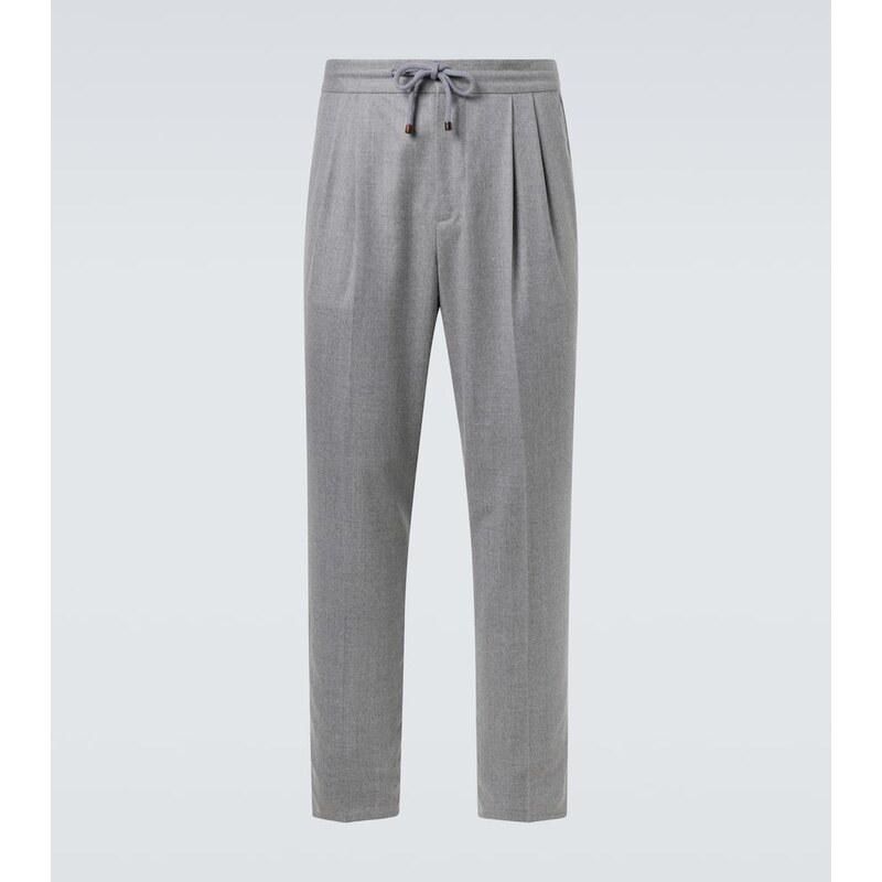 Brunello Cucinelli Virgin wool flannel straight pants