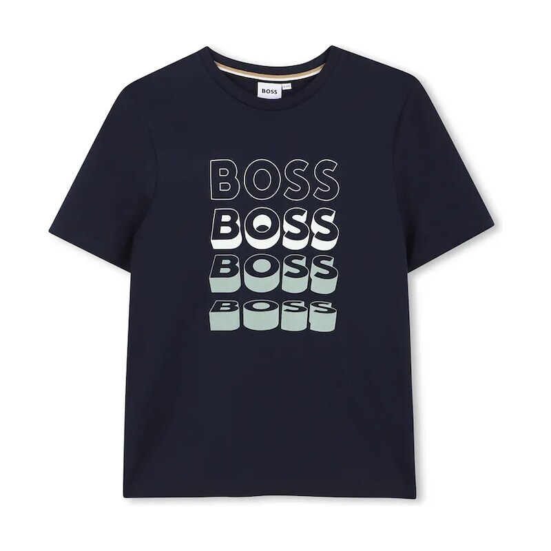 BOSS Dětské bavlněné tričko BOSS
