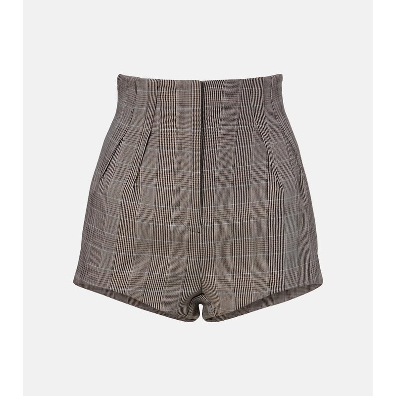 Mugler Houndstooth virgin wool shorts