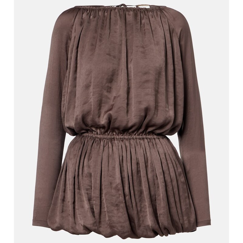 Saint Laurent Draped taffeta minidress