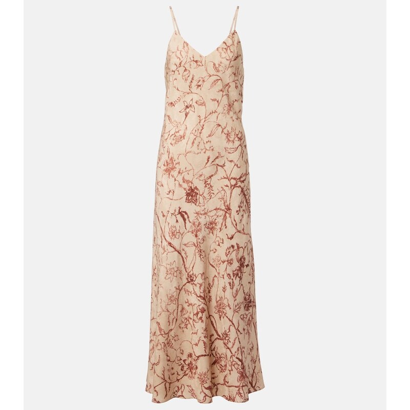 Loro Piana Marian printed silk jacquard midi dress