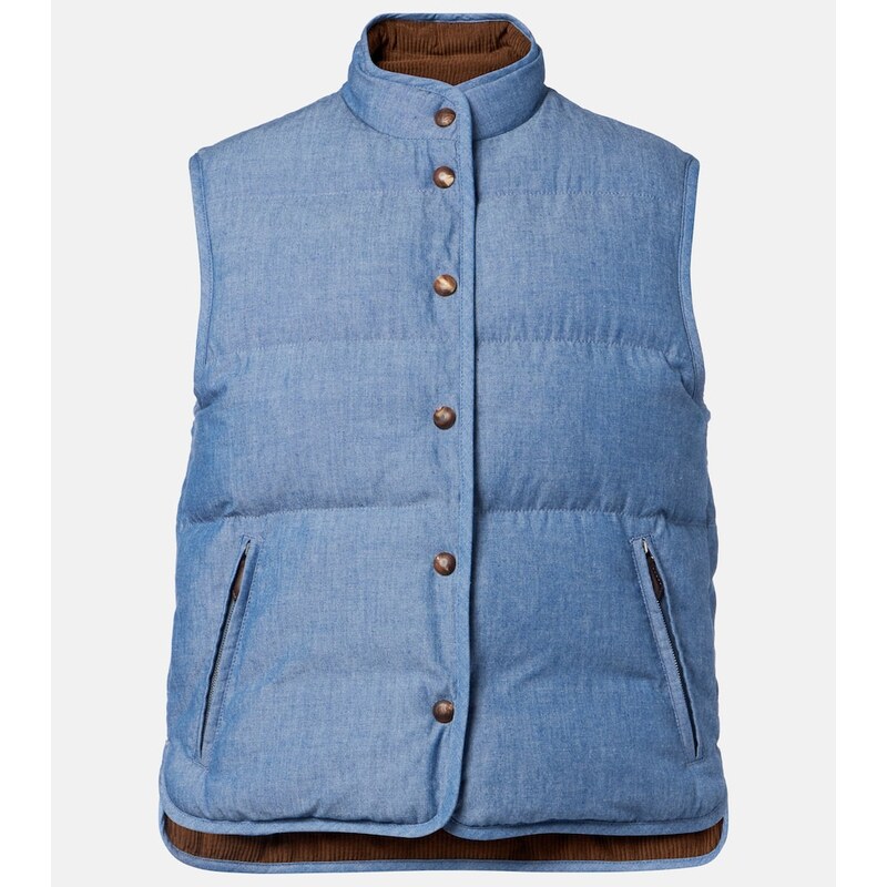 Loro Piana Kris cotton chambray puffer jacket