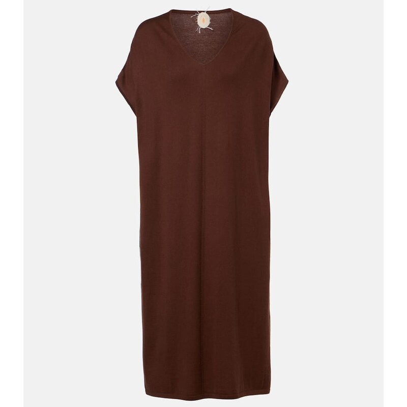 Jardin des Orangers Cotton, silk, and cashmere midi dress