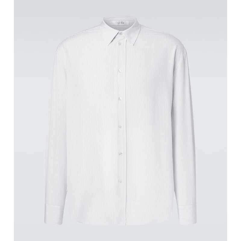 The Row Granada pinstripe silk poplin shirt