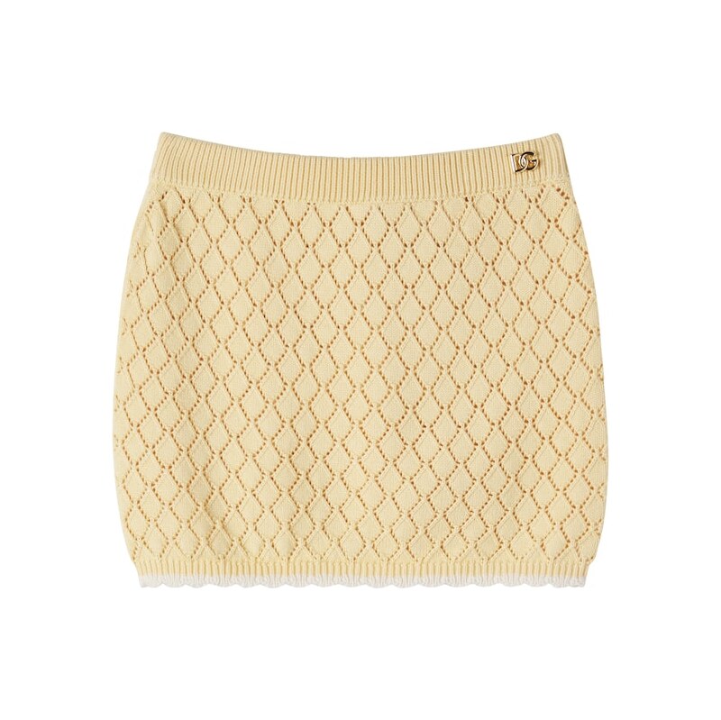 Dolce&Gabbana Kids Open-knit cotton skirt
