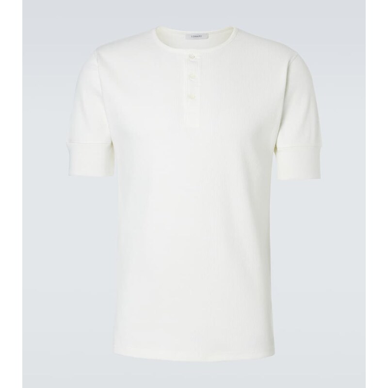 Lemaire Cotton and linen jersey Henley shirt
