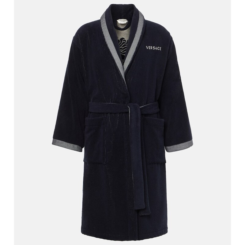 Versace Home La Medusa jacquard cotton terry bathrobe