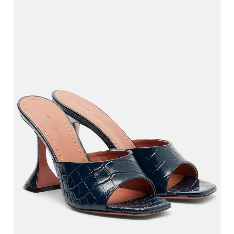 Amina Muaddi Lupita croc-effect leather mules