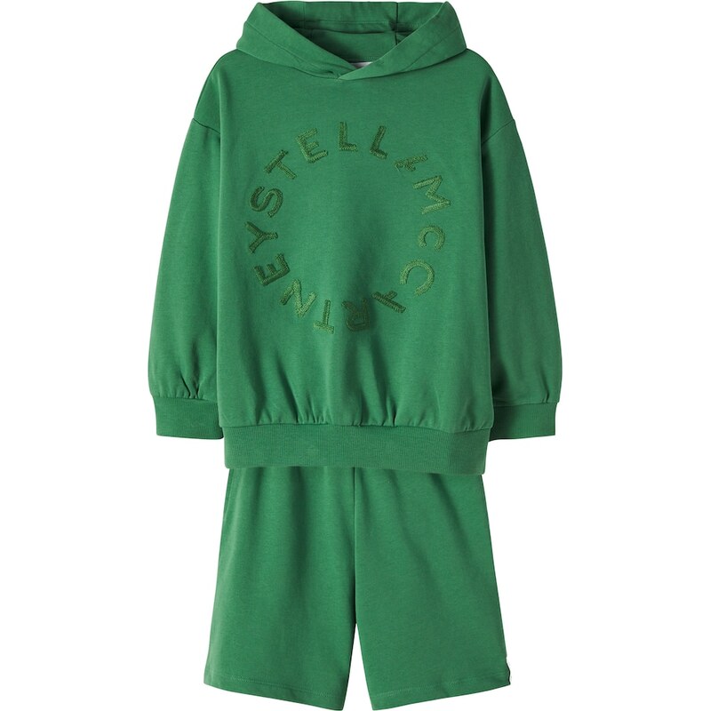 Stella McCartney Kids Logo cotton fleece hoodie and shorts set