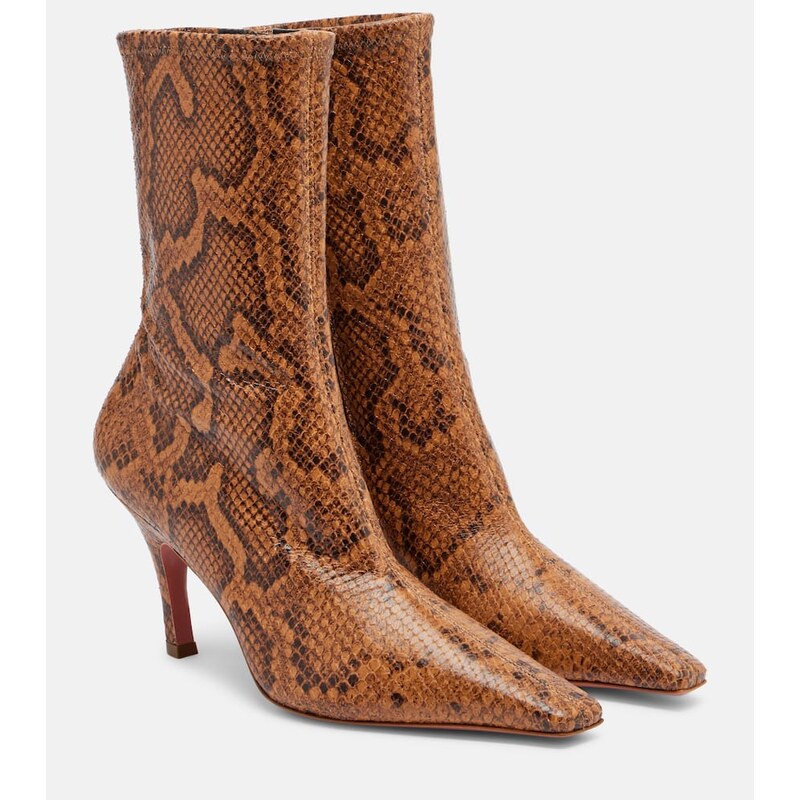 Amina Muaddi Jamie snake-effect leather ankle boots