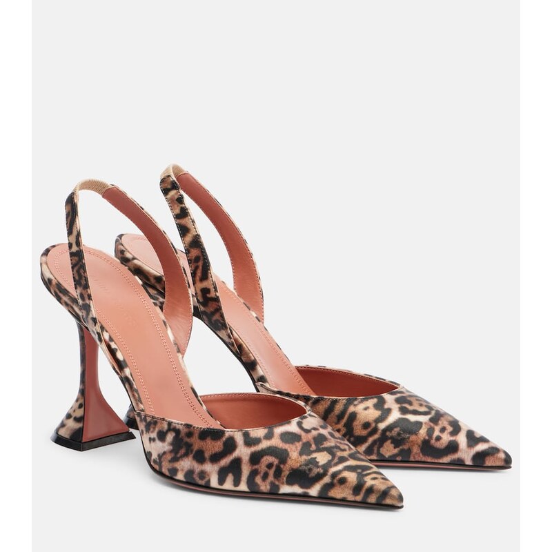 Amina Muaddi Holli 95 satin slingback pumps
