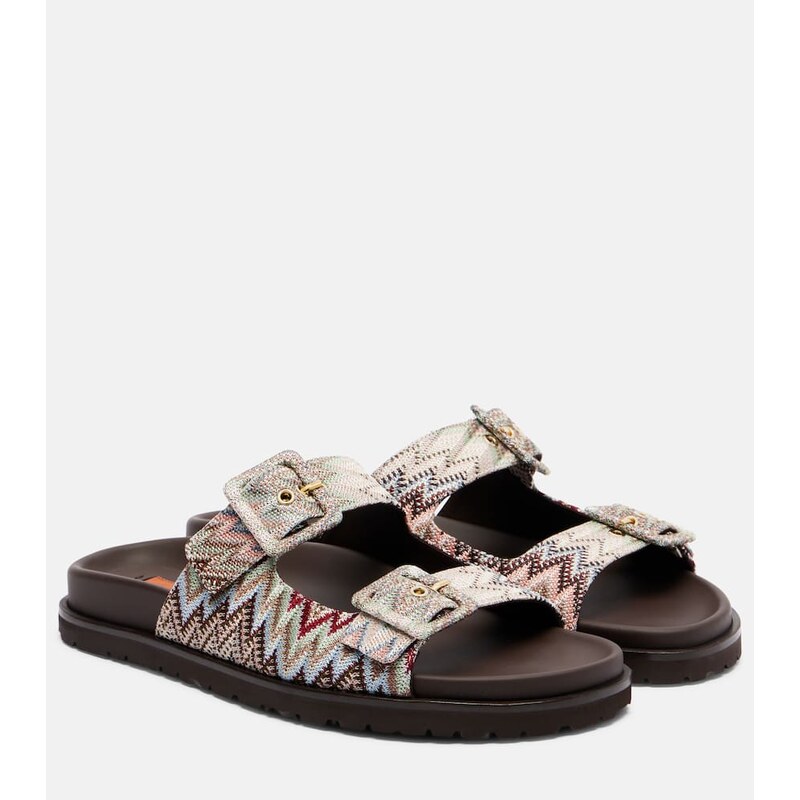 Dámské pantofle Missoni Clea Zigzag v barvě beige