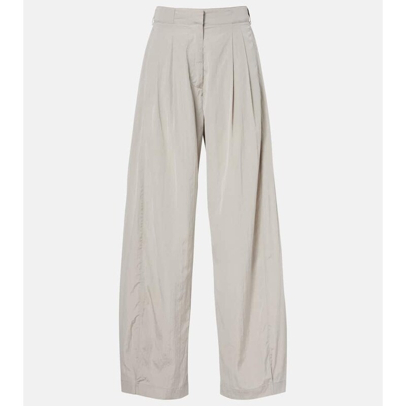 The Row Iven pleated silk-blend wide leg pants