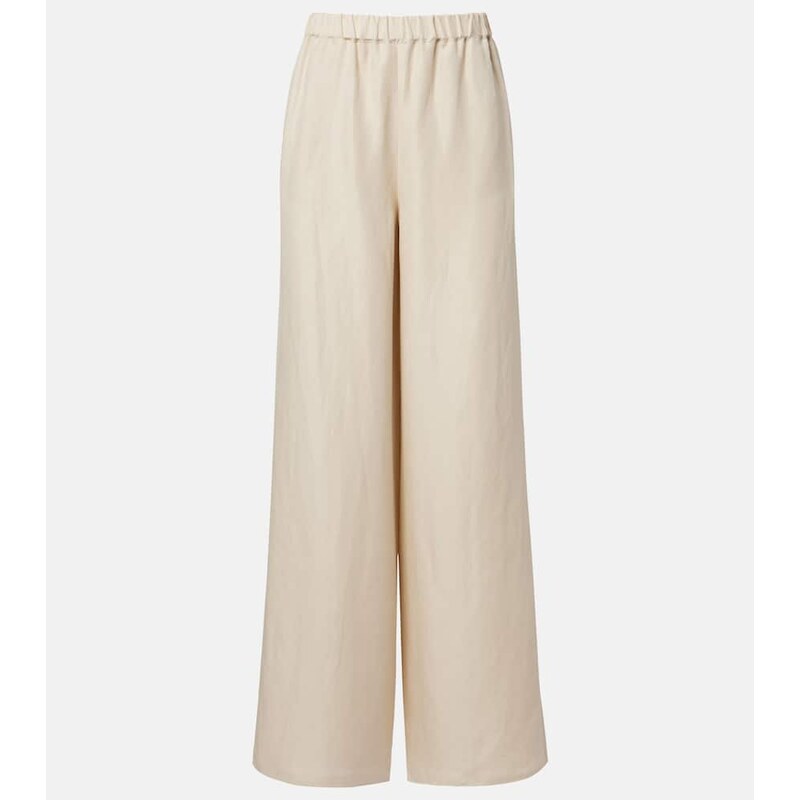 Max Mara Oro linen and silk wide-leg pants
