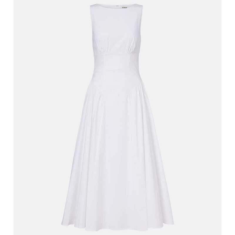 Staud Gwen cotton poplin midi dress