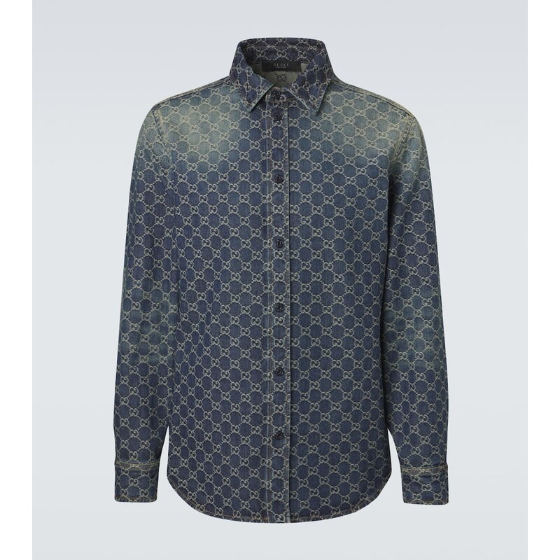 Gucci GG denim jacquard shirt