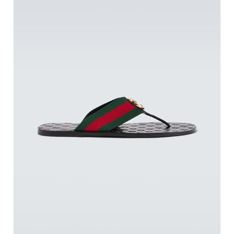 Gucci Riviera GG leather thong sandals