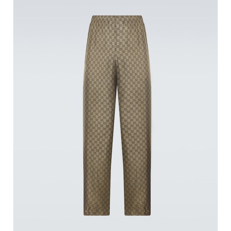 Gucci GG silk twill straight pants