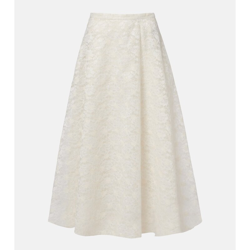 Max Mara Avena embroidered midi skirt