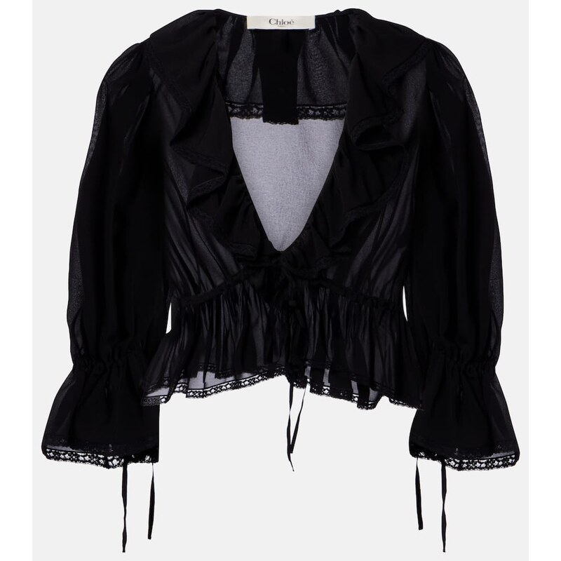 Chloé Ruffled silk blouse
