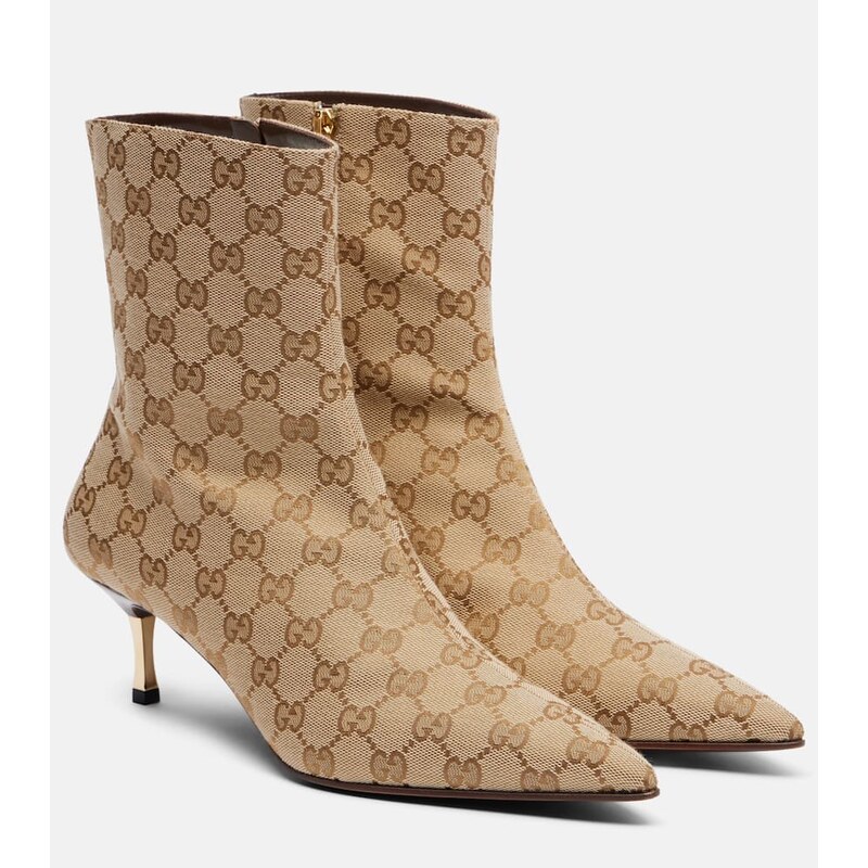 Gucci Bombshell 55 GG Canvas ankle boots