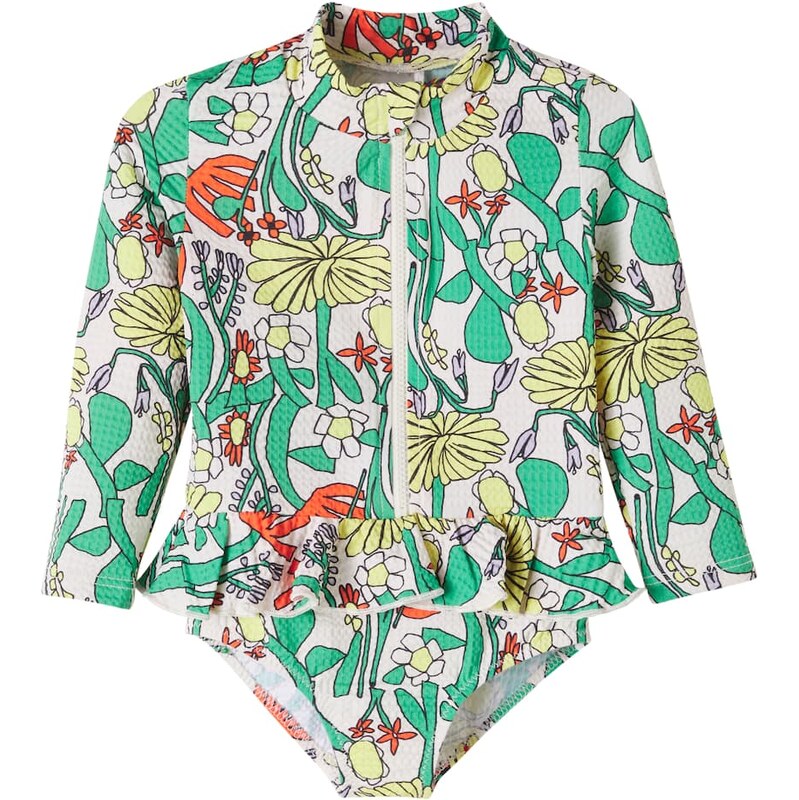 Bobo Choses Baby Color Herbalist ruffled swimsuit
