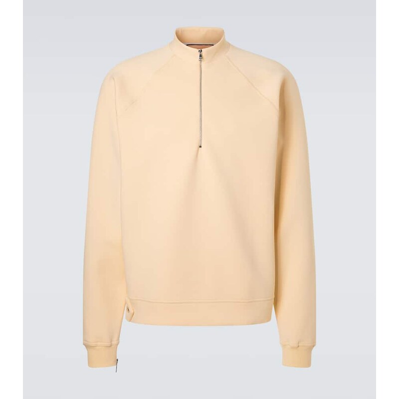 Plan C Cotton-blend half-zip sweatshirt