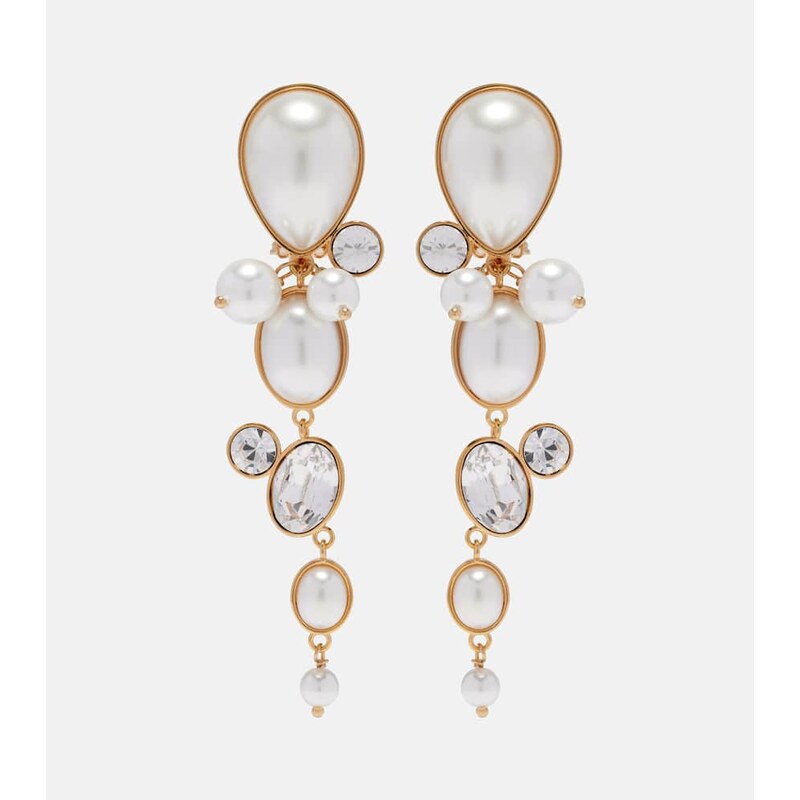 Oscar de la Renta Embellished clip-on earrings