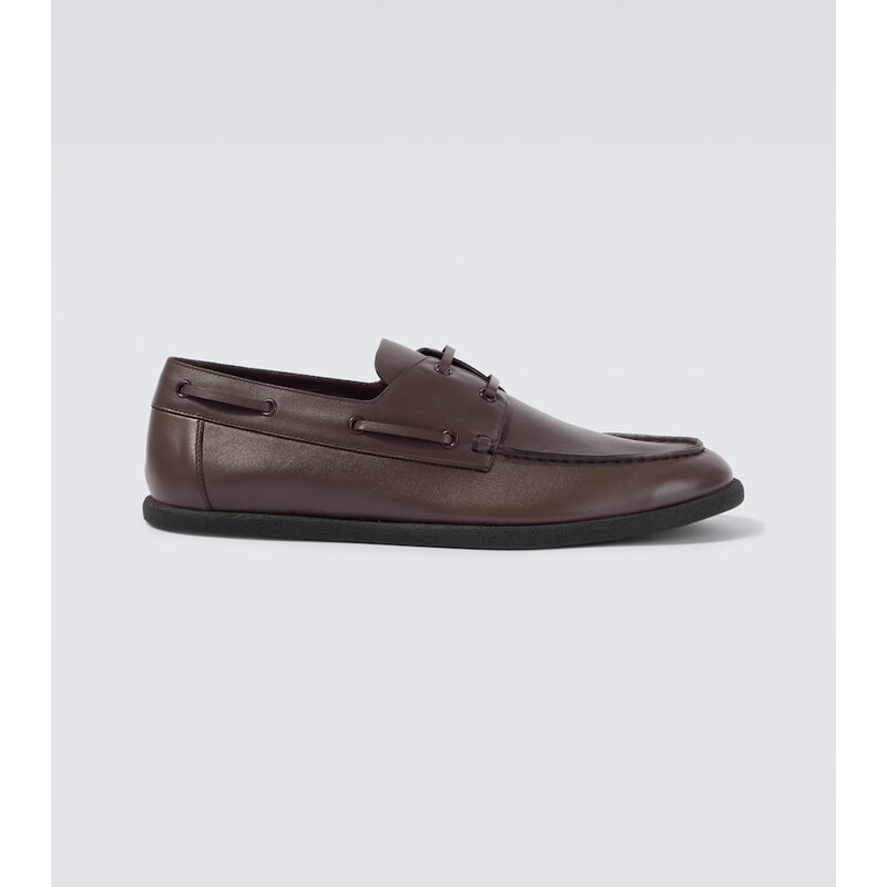The Row Novus leather boat shoes