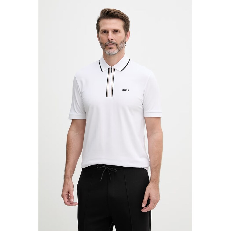 BOSS Green polo pánské bavlněné s elastanem