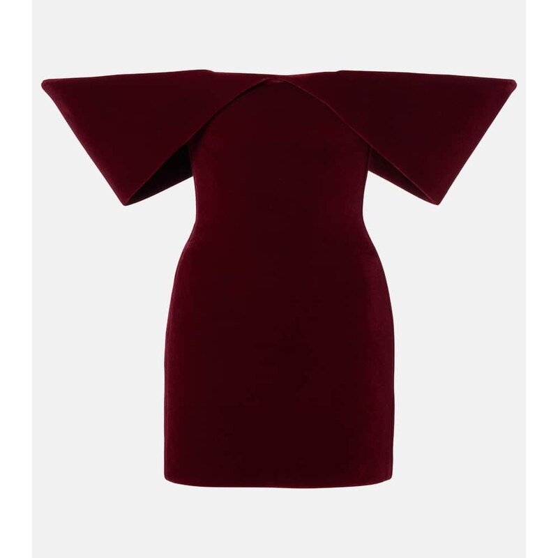 David Koma Off-shoulder velvet minidress
