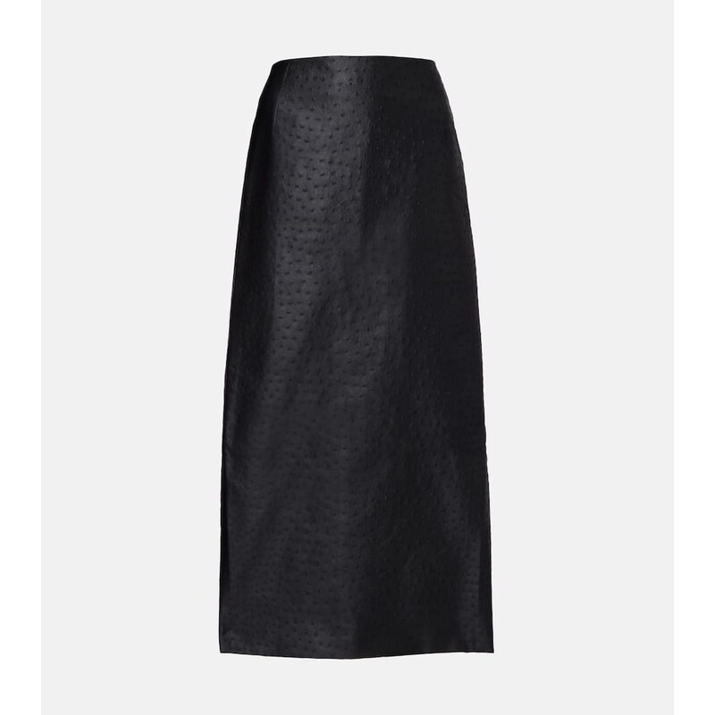 Róhe Embossed high-rise midi skirt