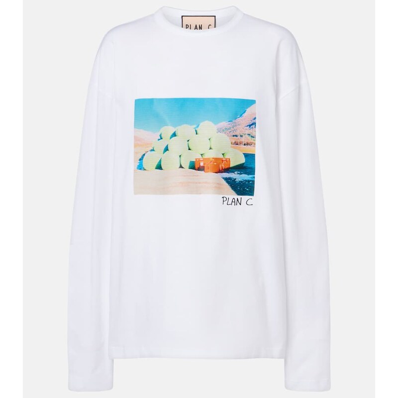 Plan C Printed cotton jersey T-shirt