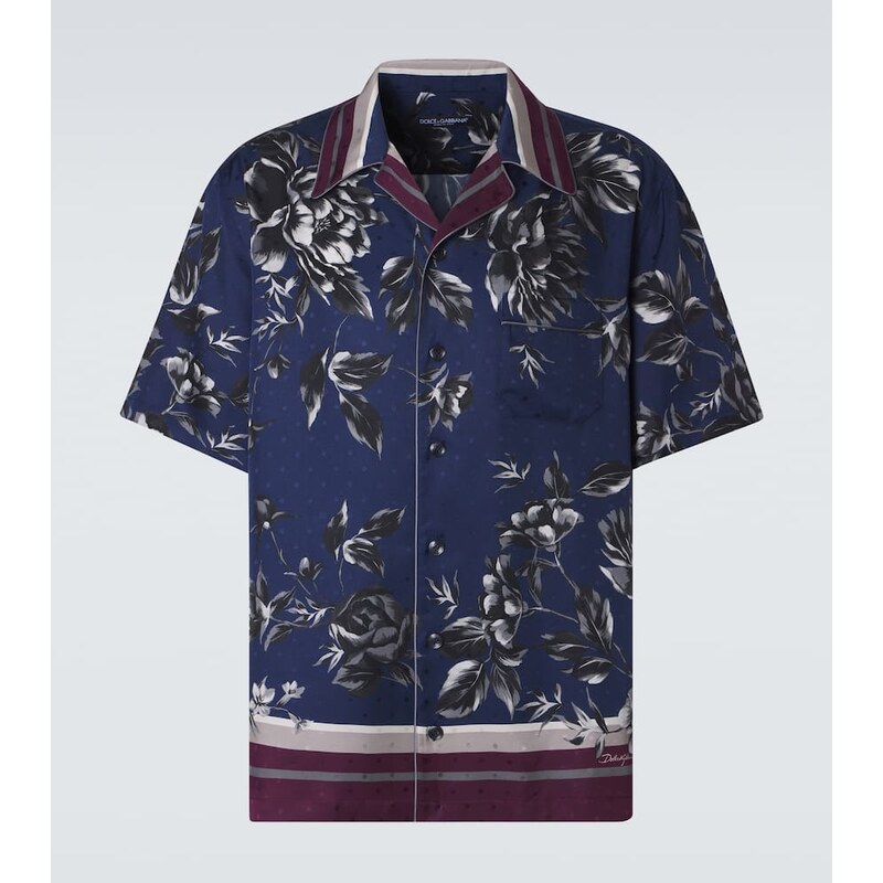 Dolce&Gabbana Printed silk bowling shirt