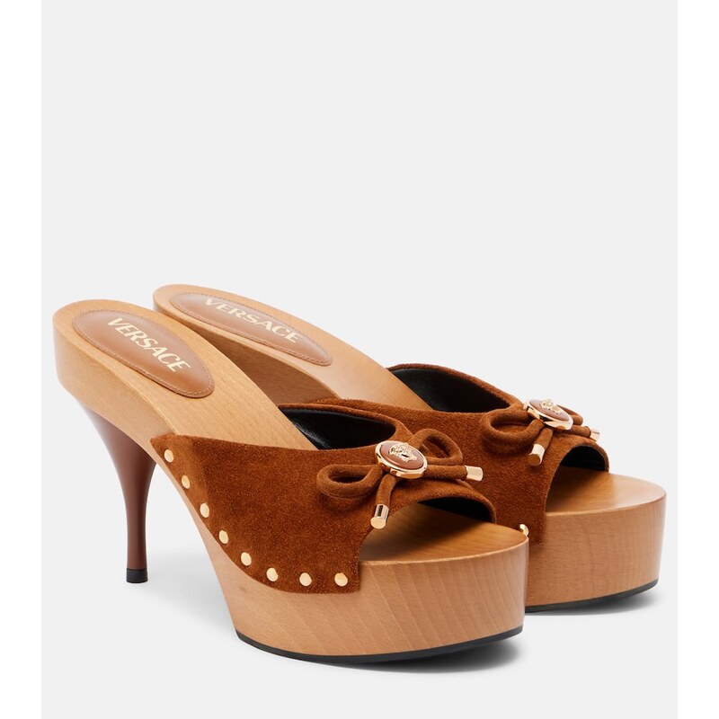 Versace Opera Medusa suede mules
