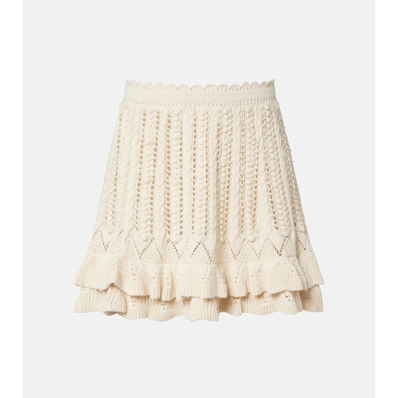 Marant Etoile Nelle cotton crochet miniskirt