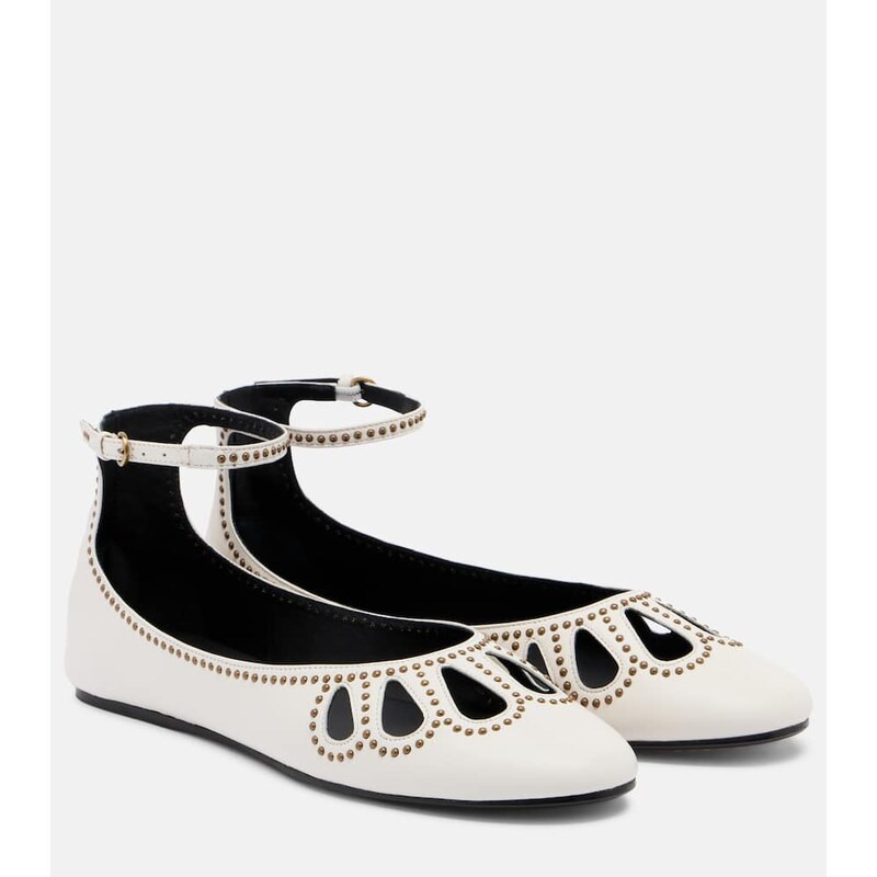 Isabel Marant Bloris studded cutout leather ballet flats