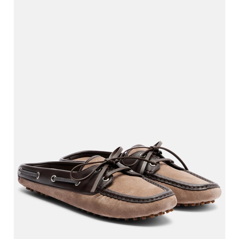 Brunello Cucinelli Monili suede mules