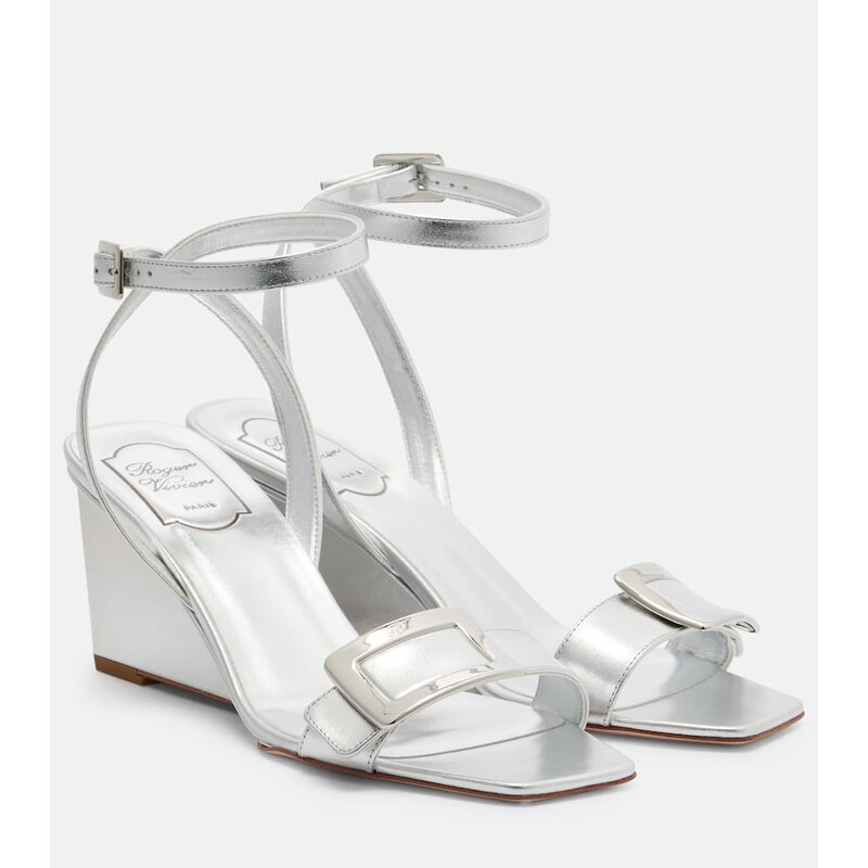 Roger Vivier Belle Vivier metallic leather sandals